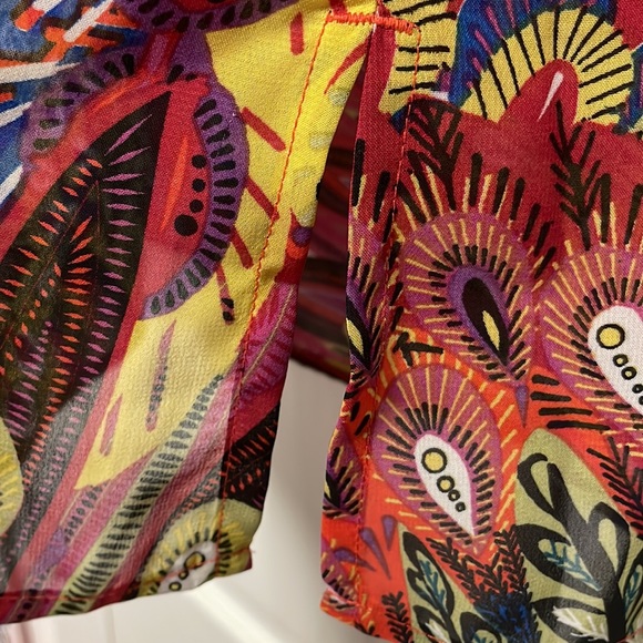 Chico’s Additions Multicolor Semi Sheer Blouse Size 1 - Picture 8 of 17
